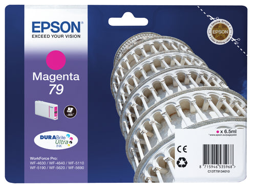Epson Tower of Pisa Singlepack Magenta 79 DURABrite Ultra Ink Epson Tower of Pisa Singlepack Magenta 79 DURABrite Ultra Ink